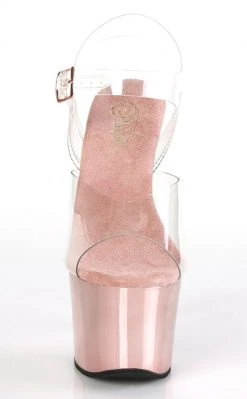 Pleaser Pole Shoes SKY-308 Rose Gold Chrome Heels