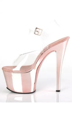 Pleaser Pole Shoes SKY-308 Rose Gold Chrome Heels