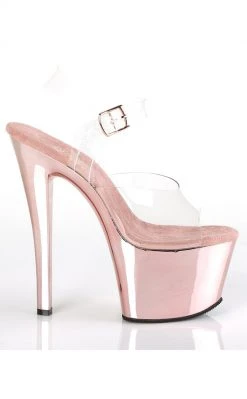 Pleaser Pole Shoes SKY-308 Rose Gold Chrome Heels