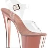 Pleaser Pole Shoes SKY-308 Rose Gold Chrome Heels