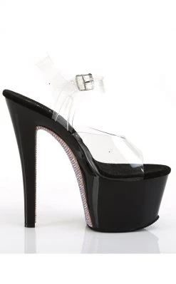 Pleaser SKY-308CRS Champagne Rhinestone Heels Pole Shoes