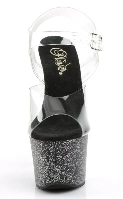 Pleaser SKY-308MG Clear/Black Heels Pole Shoes