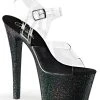 Pleaser SKY-308MG Clear/Black Heels Pole Shoes