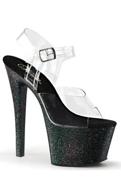 Pleaser SKY-308MG Clear/Black Heels Pole Shoes