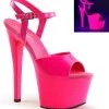 Pleaser Pole Shoes SKY-309UV Neon Hot Pink UV Heels