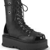 Demonia Shoes SLACKER-150 Black Vegan Leather Platform Boots 1 Demonia Shoes SLACKER-150 Black Vegan Leather Platform Boots