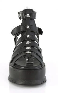 Demonia SLACKER-18 Black Matte Gladiator Sandals Shoes