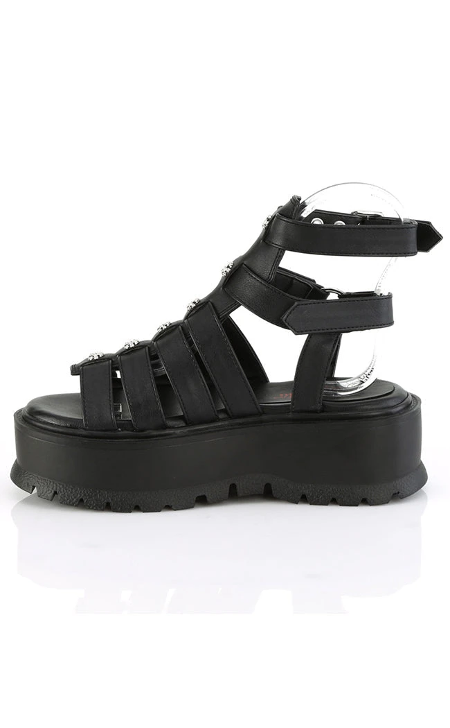 Demonia SLACKER-18 Black Matte Gladiator Sandals Shoes 5 Demonia SLACKER-18 Black Matte Gladiator Sandals Shoes