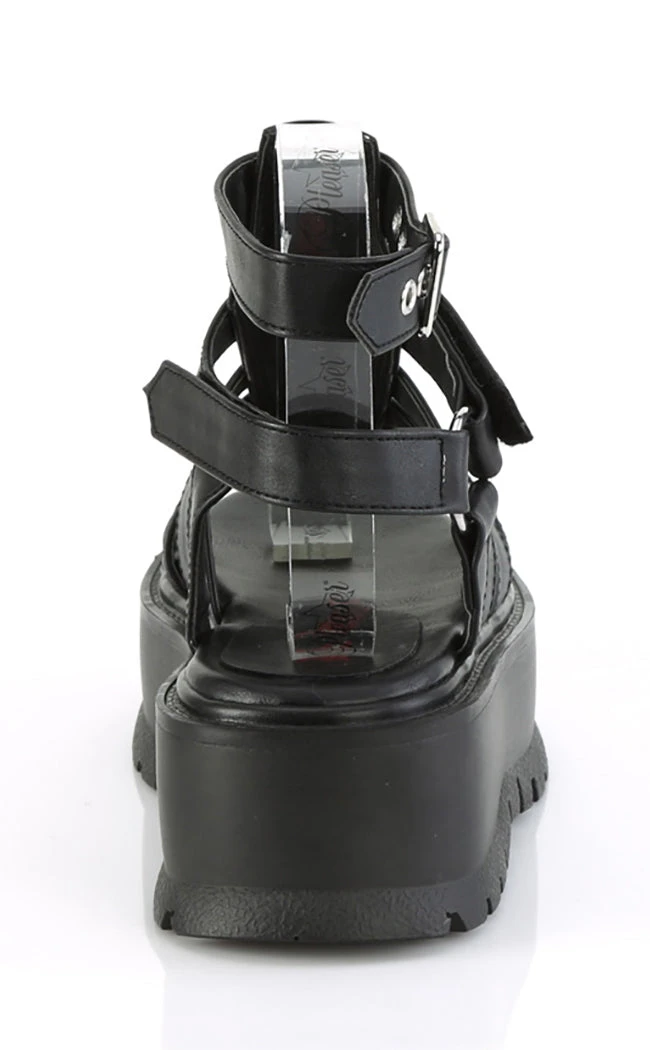 Demonia SLACKER-18 Black Matte Gladiator Sandals Shoes 6 Demonia SLACKER-18 Black Matte Gladiator Sandals Shoes