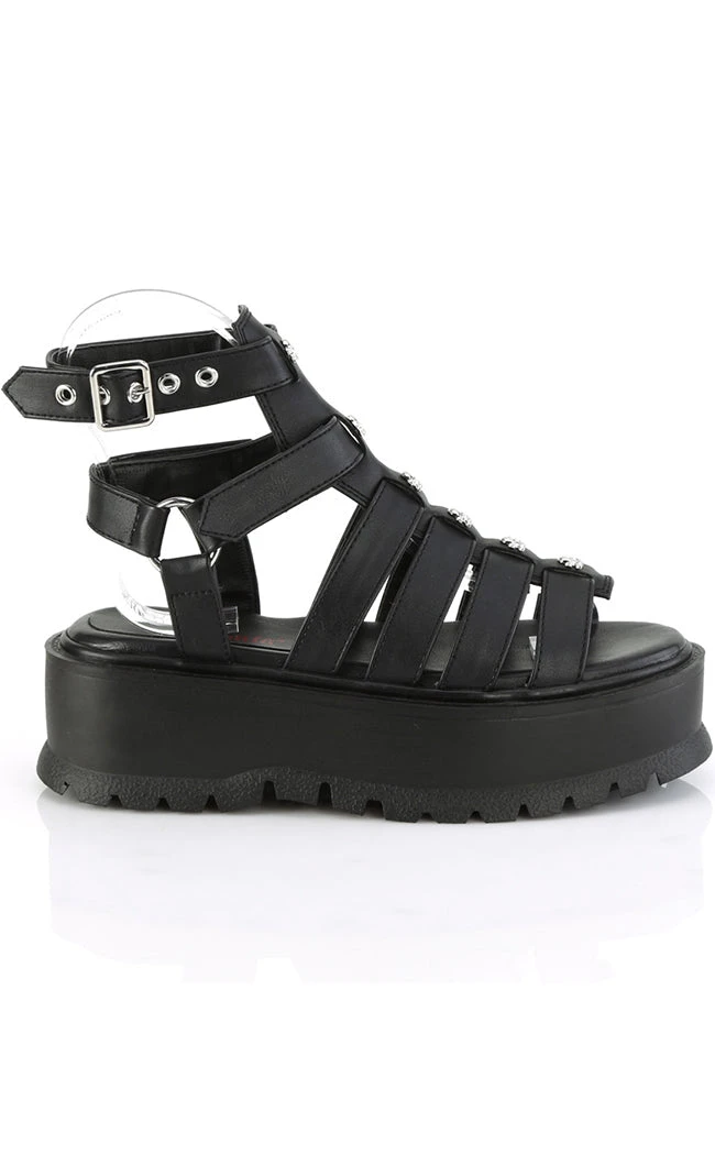 Demonia SLACKER-18 Black Matte Gladiator Sandals Shoes 7 Demonia SLACKER-18 Black Matte Gladiator Sandals Shoes