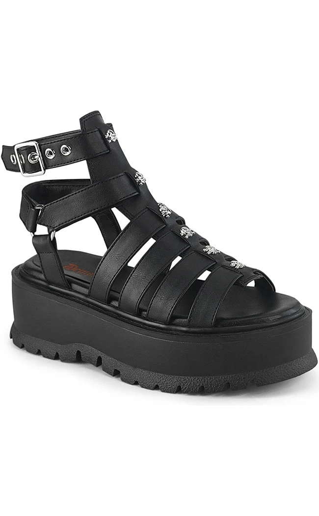 Demonia SLACKER-18 Black Matte Gladiator Sandals Shoes 3 Demonia SLACKER-18 Black Matte Gladiator Sandals Shoes