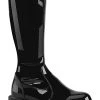 Demonia SLACKER-200 Black Patent Knee High Platform Boots