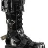 Demonia Shoes SLACKER-260 Black Patent Knee High Platform Boots