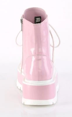Demonia SLACKER-55 Baby Pink Holo Ankle Boots Platform Shoes