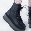 Demonia SLACKER-55 Black Matte Ankle Boots Platform Shoes