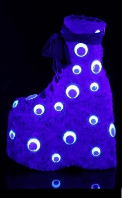 Demonia Shoes SLAY-206 Neon Green UV Platform Boots