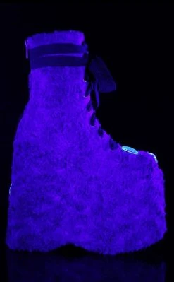 Demonia Shoes SLAY-206 Neon Green UV Platform Boots