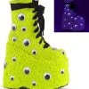 Demonia Shoes SLAY-206 Neon Green UV Platform Boots
