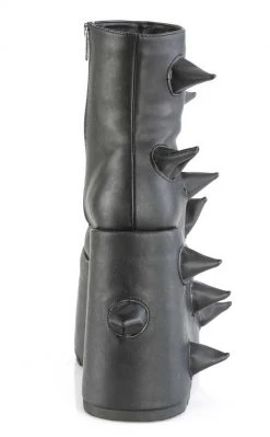 Demonia SLAY-77 Black Matte Spike Platform Boots Shoes
