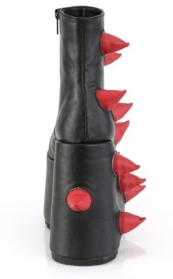 Demonia Shoes SLAY-77 Black-Red Spike Platform Boots