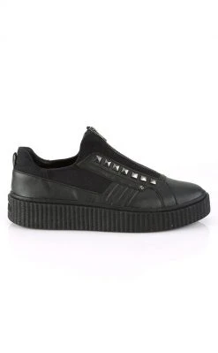 Demonia SNEEKER-125 Black Canvas Creeper Sneakers (AU Stock) Shoes