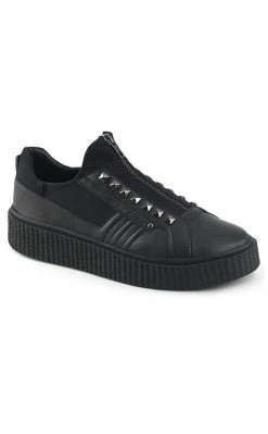 Demonia SNEEKER-125 Black Canvas Creeper Sneakers (AU Stock) Shoes