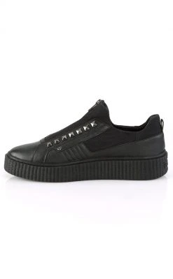 Demonia SNEEKER-125 Black Canvas Creeper Sneakers