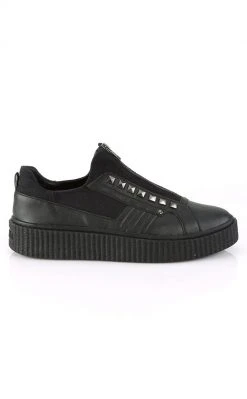 Demonia SNEEKER-125 Black Canvas Creeper Sneakers