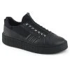 Demonia SNEEKER-125 Black Canvas Creeper Sneakers