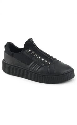 Demonia SNEEKER-125 Black Canvas Creeper Sneakers