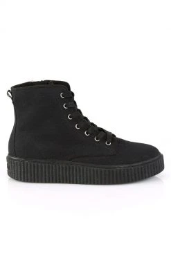 Demonia SNEEKER-201 Black High Top Creeper Sneakers