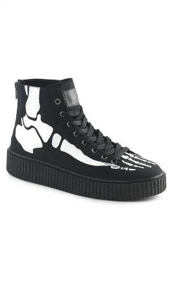 Demonia SNEEKER-252 Black High Top Creeper Sneakers