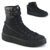 Demonia SNEEKER-270 Black Canvas Zipper Creeper Sneakers