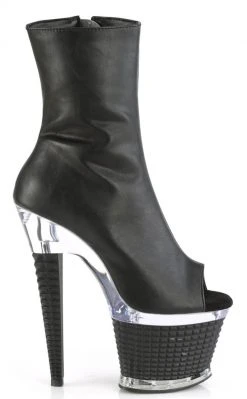 Pleaser SPECTATOR-1012 Black Matte Ankle Boots Pole Shoes