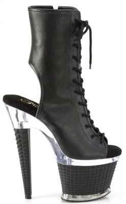 Pleaser SPECTATOR-1016 Black Matte Ankle Boots