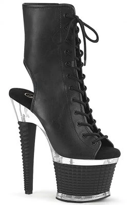 Pleaser SPECTATOR-1016 Black Matte Ankle Boots