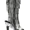 Pleaser SPECTATOR-2017RSF Black Rhinestone Knee High Boots