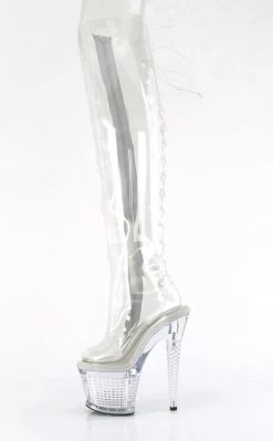 Pleaser Pole Shoes SPECTATOR-3019C Clear Thigh High Boots