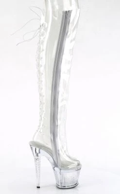 Pleaser Pole Shoes SPECTATOR-3019C Clear Thigh High Boots