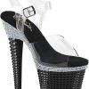Pleaser SPECTATOR-708RS Clear/Black Rhinestone Heels (Last Pair: Size 6) 2 Pleaser SPECTATOR-708RS Clear/Black Rhinestone Heels (Last Pair: Size 6)