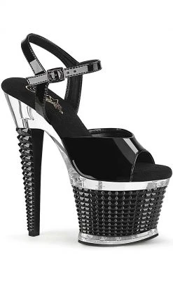 Pleaser SPECTATOR-709 Black Matte Patent Heels Pole Shoes