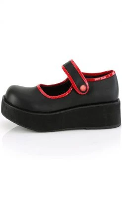 Demonia SPRITE-01 Black Matte Platform Mary Janes