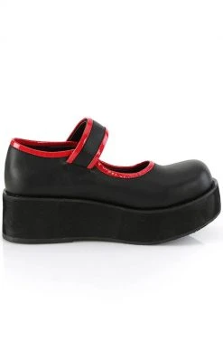 Demonia SPRITE-01 Black Matte Platform Mary Janes