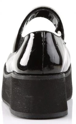 Demonia SPRITE-01 Black & White Patent Platform Mary Janes