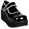 Demonia SPRITE-01 Black & White Patent Platform Mary Janes