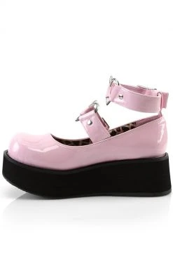 Demonia SPRITE-02 Baby Pink Patent Platform Mary Janes