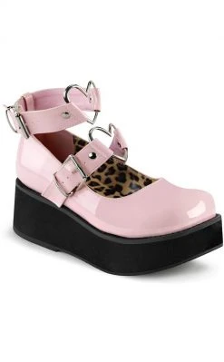 Demonia SPRITE-02 Baby Pink Patent Platform Mary Janes