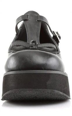 Demonia Shoes SPRITE-03 Black Vegan Leather Platform Mary Janes