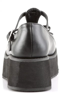 Demonia Shoes SPRITE-03 Black Vegan Leather Platform Mary Janes