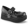 Demonia SPRITE-05 Black Vegan Leather Platform Mary Janes Shoes